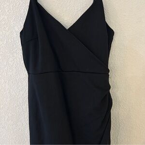 Lulu's Black Strapless Wrap Dress